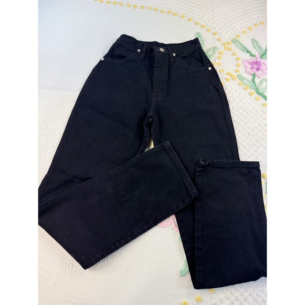 Wrangler‎ Jeans Women 3/4x34 Black High Rise Western Style Classic Denim Pants